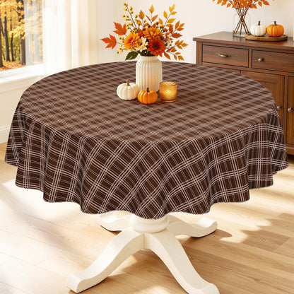 Smiry Fall Tablecloth, Flannel Backed Vinyl Table Cloth, 60"x84"