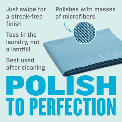 E-Cloth Glass & Polishing Cloth - Reusable & Durable Glass Cleaner - 4 Pack