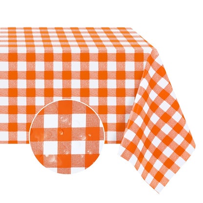 Romanstile Gingham Vinyl Tablecloth, Rectangle 54 x 78, Light Blue