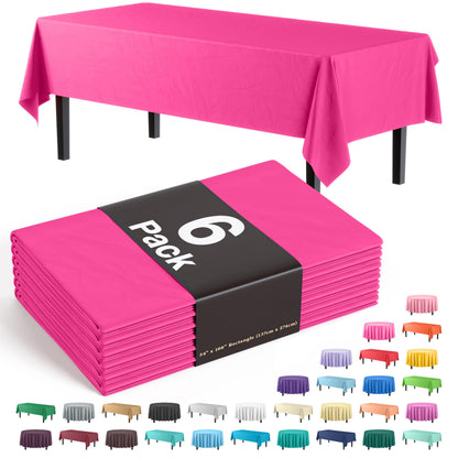 Exquisite Navy Plastic Table Cloth Disposable 6 Pack - 54 x 108 Inch Rectangle Tablecloth for 6 Foot Tables - Waterproof Table Cover for Party Wedding Birthday Graduation BBQ Catering