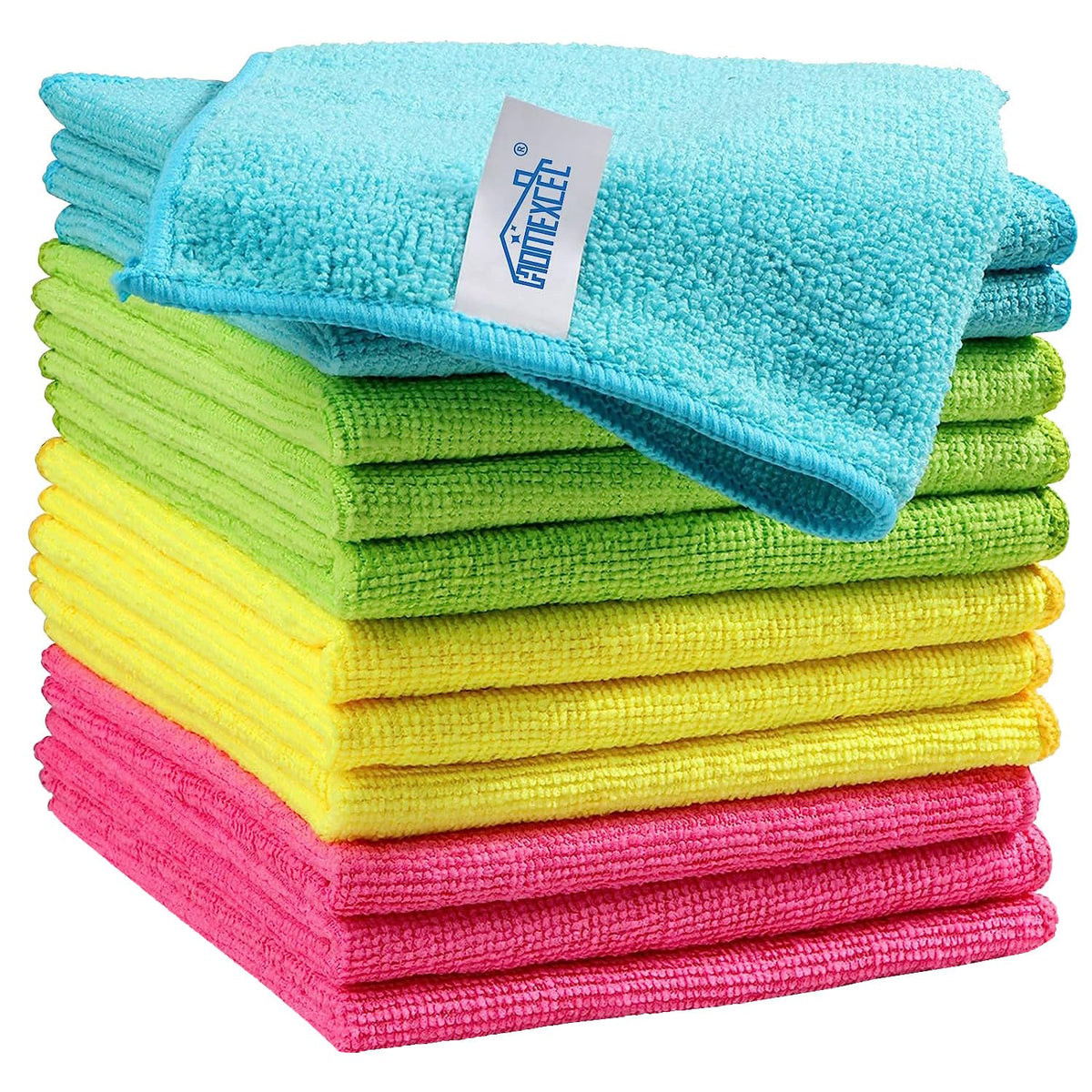 HOMEXCEL 8PK Microfiber Cleaning Cloth, Cleaning Rags for Home, 11.5x11.5in