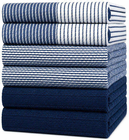Premium Kitchen Towels 6 Pack 100% Cotton, 20"x28" Dish Towels - Grey