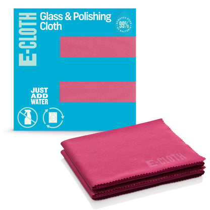 E-Cloth Glass & Polishing Cloth - Reusable & Durable Glass Cleaner - 4 Pack