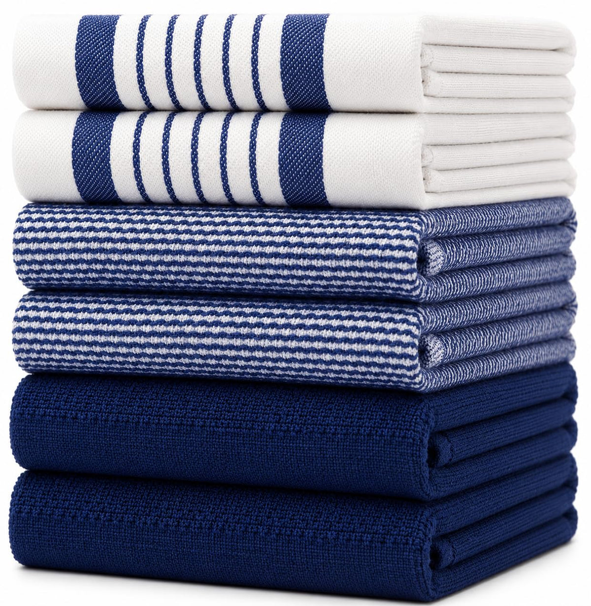 Premium Kitchen Towels 6 Pack 100% Cotton, 20"x28" Dish Towels - Grey