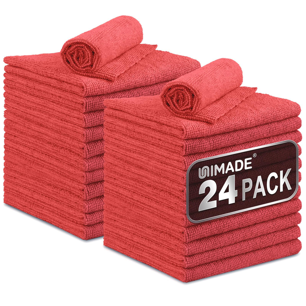 UNIMADE Microfiber Cleaning Cloth, 100PK Commercial Grade Work Rags