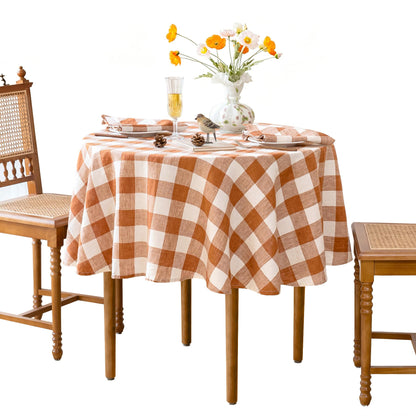 Linen World Linen Tablecloth,100% French Linen Natural Tablecloth 132" x 90" Inch,Washable Rectangular Tablecloth for Dining,Outdoor,Weddings and Restaurants,Decorative Thanksgiving Christmas