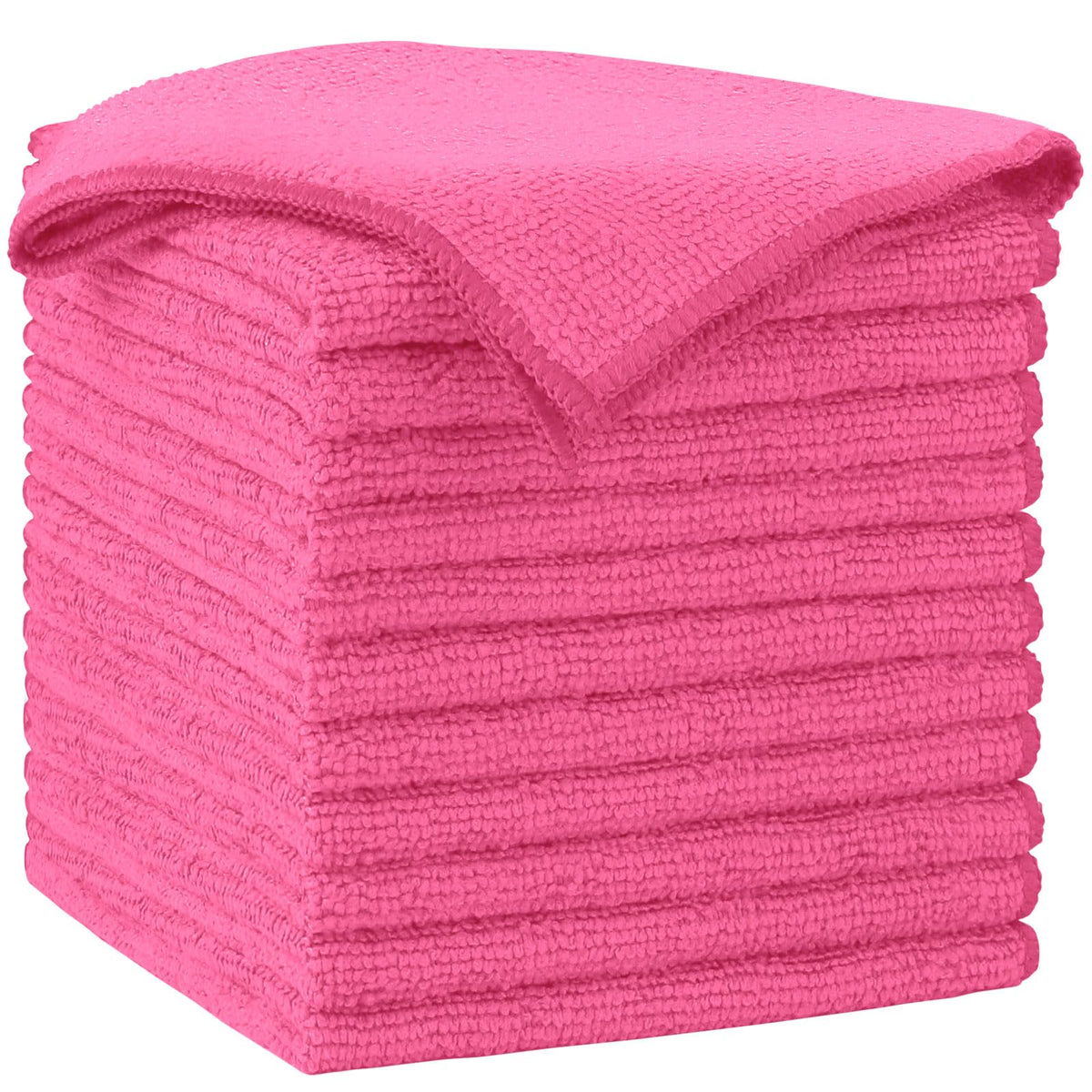 AIDEA White Microfiber Cleaning Cloth-12PK, Cleaning Rags 12"x 12" Reusable