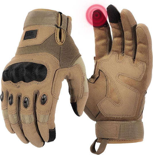 KEMIMOTO Tactical Gloves for Men, Touchscreen Motorcycle Gloves with Hard Shell & Palm Padding for Sports Motorcycle Cycling Tactical Airsoft Paintball Hunting Hiking