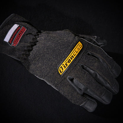 Ironclad HEATWORX REINFORCED; Heat and Cut Resistant Gloves, Palm Heat Protection Rated up to 450°F, (1 Pair), Black