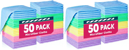 TEAWOO Microfiber Cleaning Cloths-50 Pack, Microfiber Towels Bulk