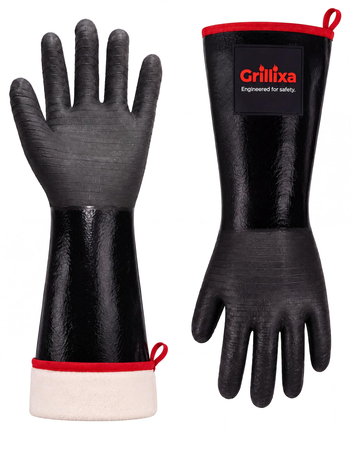 Heat Resistant BBQ Grill Gloves, Standard Cotton Lining, 14 in, XL