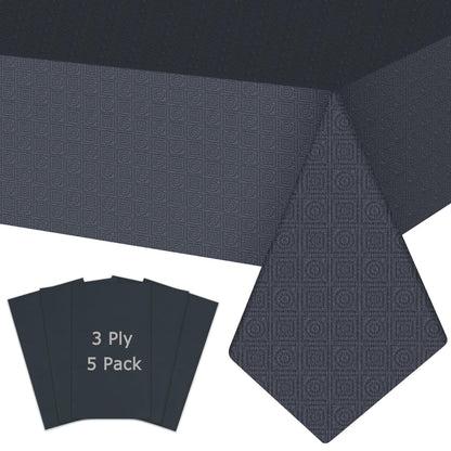 White Paper Tablecloths for Rectangle Tables 10 Pack, 54''×108'' Disposable Table Cloth for 3-9 Ft Tables, Paper & Plastic Party Table Cover for Birthday, Outdoor, Wedding, Banquet