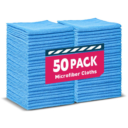 TEAWOO Microfiber Cleaning Cloths-50 Pack, Microfiber Towels Bulk
