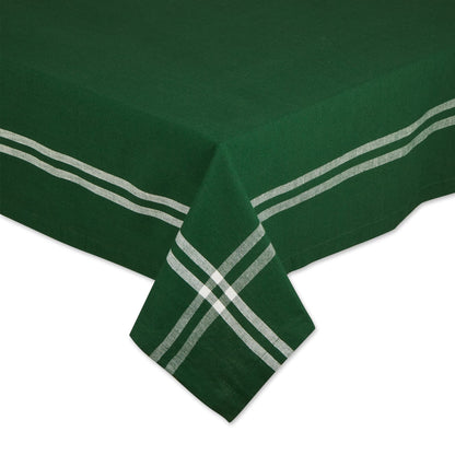 DII French Stripe Tabletop Collection Farmhouse Style Dining Table Linen Tablecloth, 60x84, Taupe/Teal