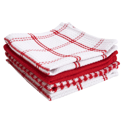 T-Fal Premium Waffle Dish Cloths: Highly Absorbent, Super Soft Long Lasting - 100% Cotton, 12"x13" Towel for Cleaning & Drying, (4-Pack), Sand