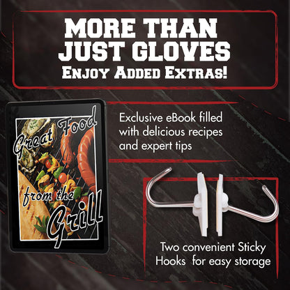 KITCHEN PERFECTION Smoker BBQ Grill Gloves - Heat Resistant Oven Mitts