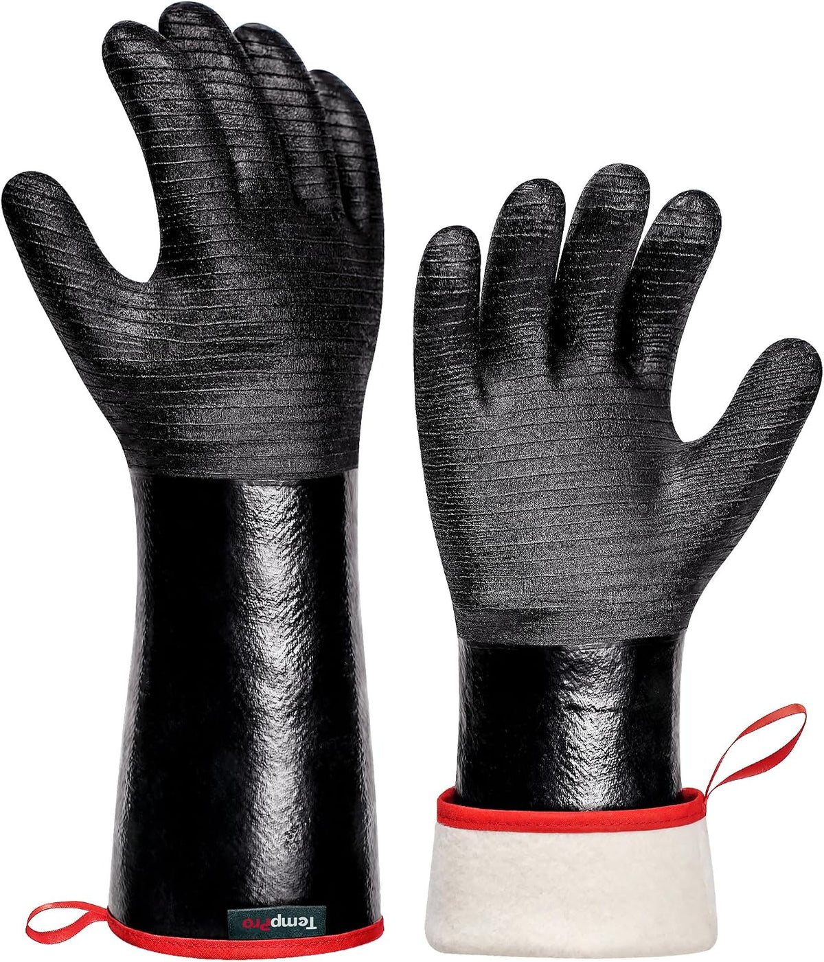 TempPro 932°F Heat Resistant BBQ Gloves, 14" Waterproof Oven & Grill Gloves