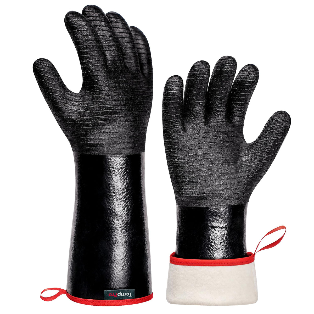 TempPro 932°F Heat Resistant BBQ Gloves, 14" Waterproof Oven & Grill Gloves