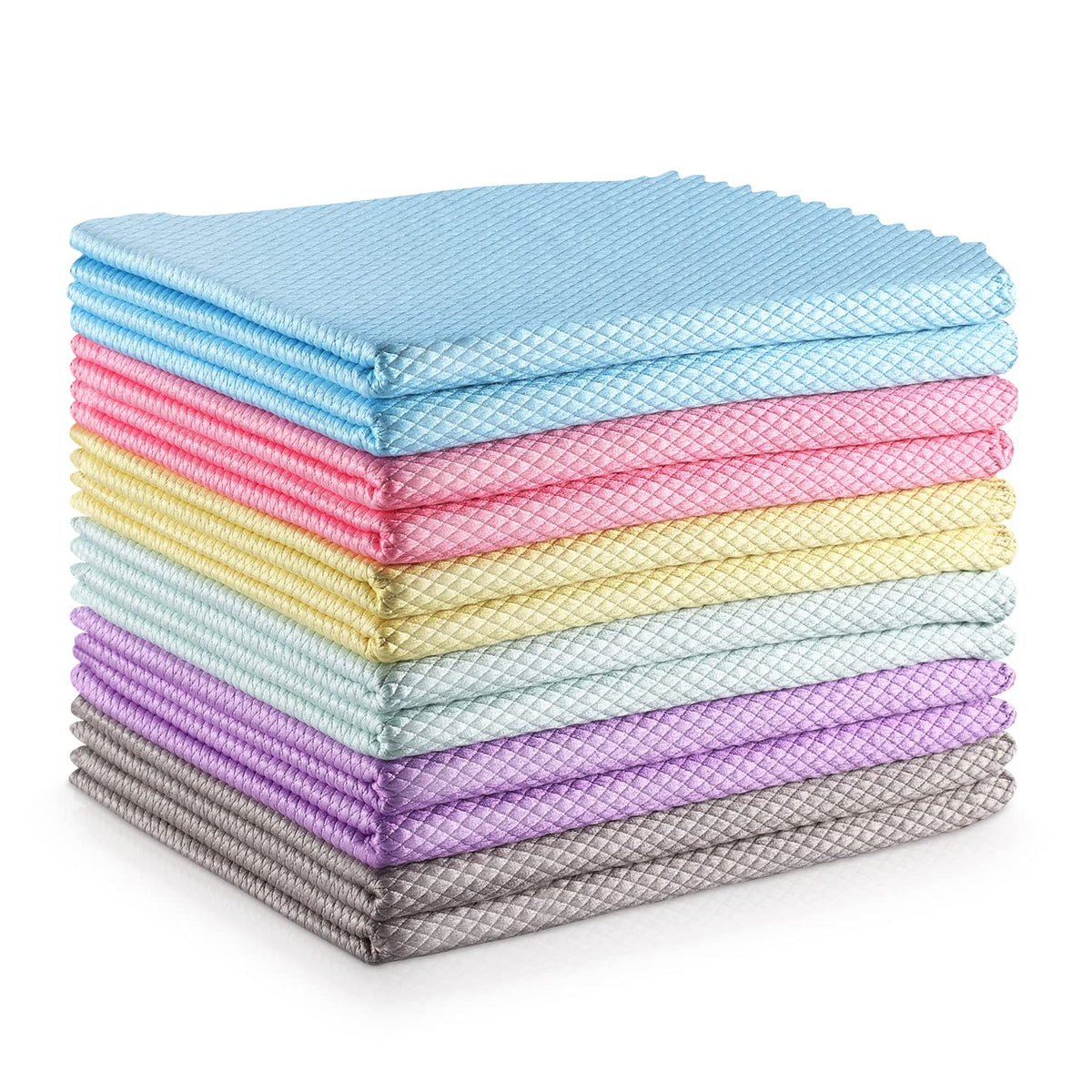 Fish Scale Streak Free Magic Glass Window Car Mirror Microfiber Cleaning Cloth Cleaner Cloths,Lint Free Stainless Steel Windshield Shower Cleaning Cloth,Miracle Polishing Towels Shiny Wipes,Pack 6,Mix
