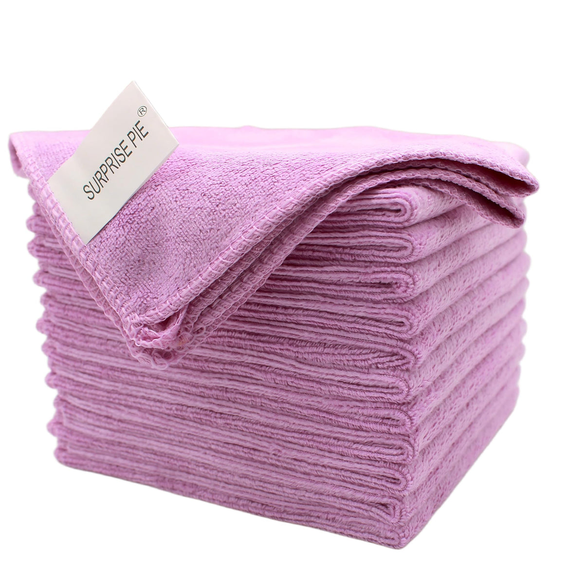 400 GSM Microfiber Cleaning Cloths, Ultra Absorbent, Thick, Lint Free Reusable Cleaning Cloths for Kitchen, Glass, Stainless Steel, Car Detailing & Household Cleaning, 6 Pack, 12" x 12"