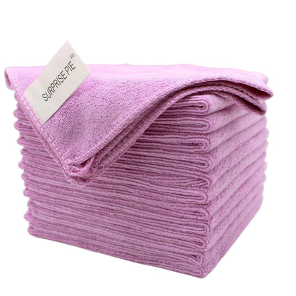 400 GSM Microfiber Cleaning Cloths, Ultra Absorbent, Thick, Lint Free Reusable Cleaning Cloths for Kitchen, Glass, Stainless Steel, Car Detailing & Household Cleaning, 6 Pack, 12" x 12"