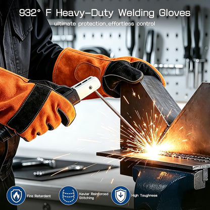 Heavy Duty Welding Gloves XL, 16" Premium Welding Gloves for Men