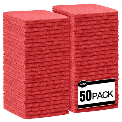AIDEA Microfiber Cleaning Cloth-50PK, Microfiber Towels for Cars, 12"×12"