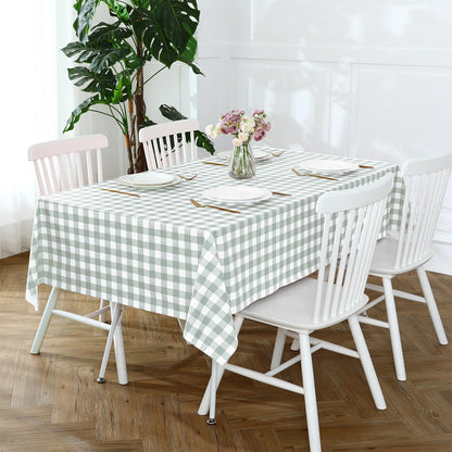 Romanstile Gingham Vinyl Tablecloth, Rectangle 54 x 78, Light Blue