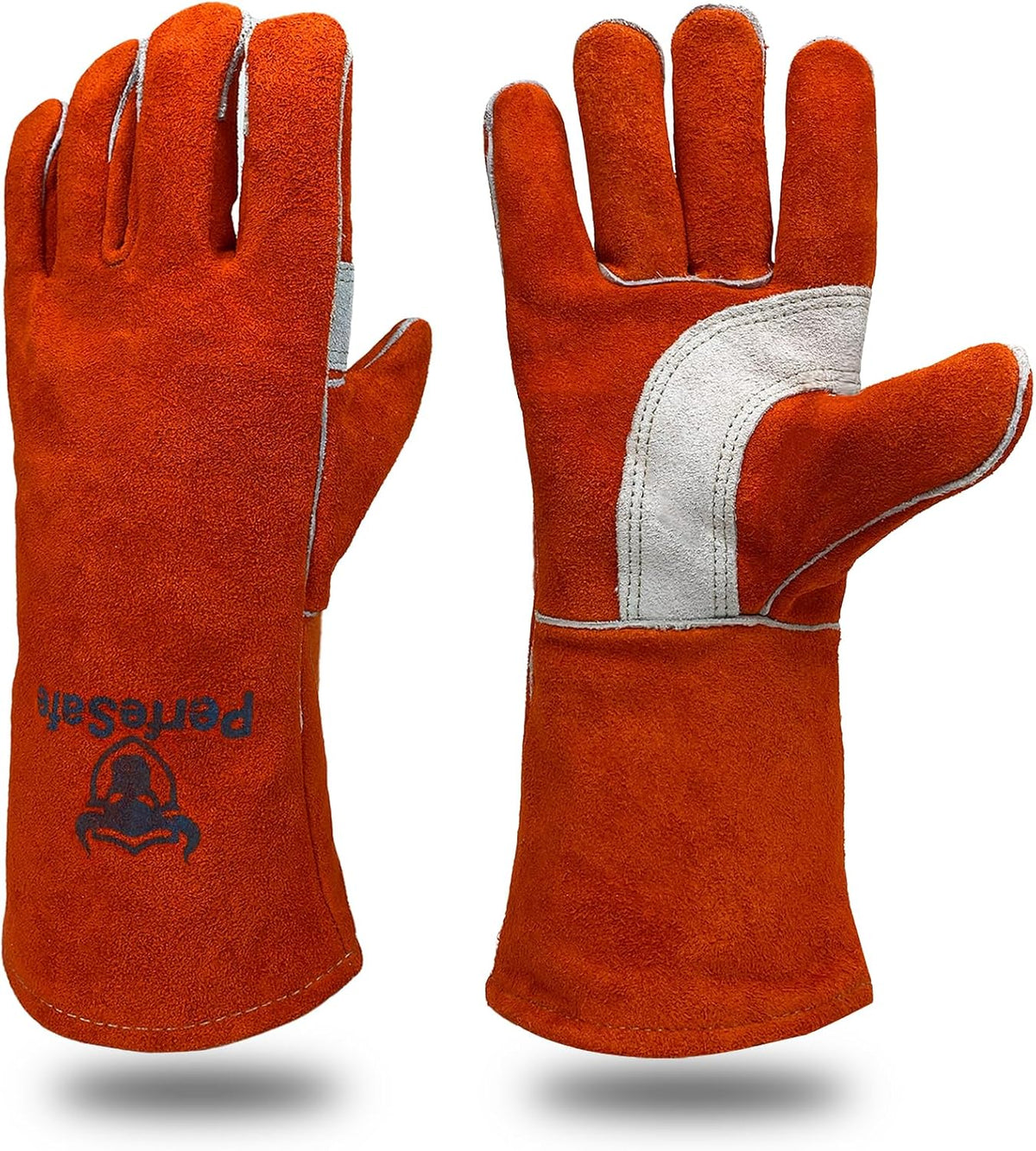Welding Gloves for Women Heat Fire Resistant Leather 14" L Red