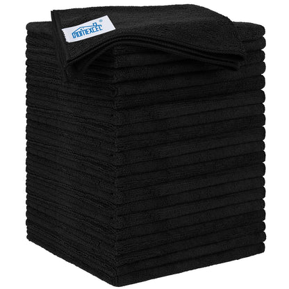 HOMEXCEL Black Microfiber Cleaning Cloth 12 Pack, 12.5 x 12.5 inch Microfiber Towels for Cars, Ultra Absorbent Car Washing Cloth, Lint Free Streak Free Cleaning Rags for Car, Kitchen, and Window