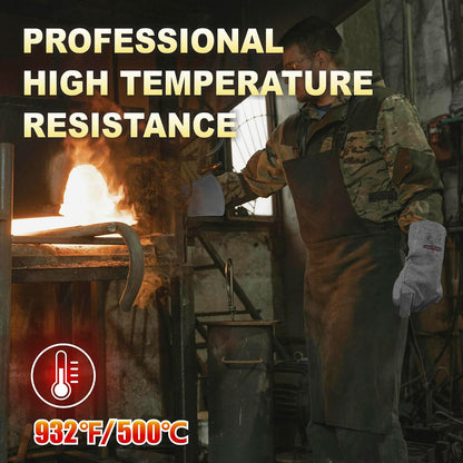 Heat Resistant Leather Gloves, Foundry & Kiln