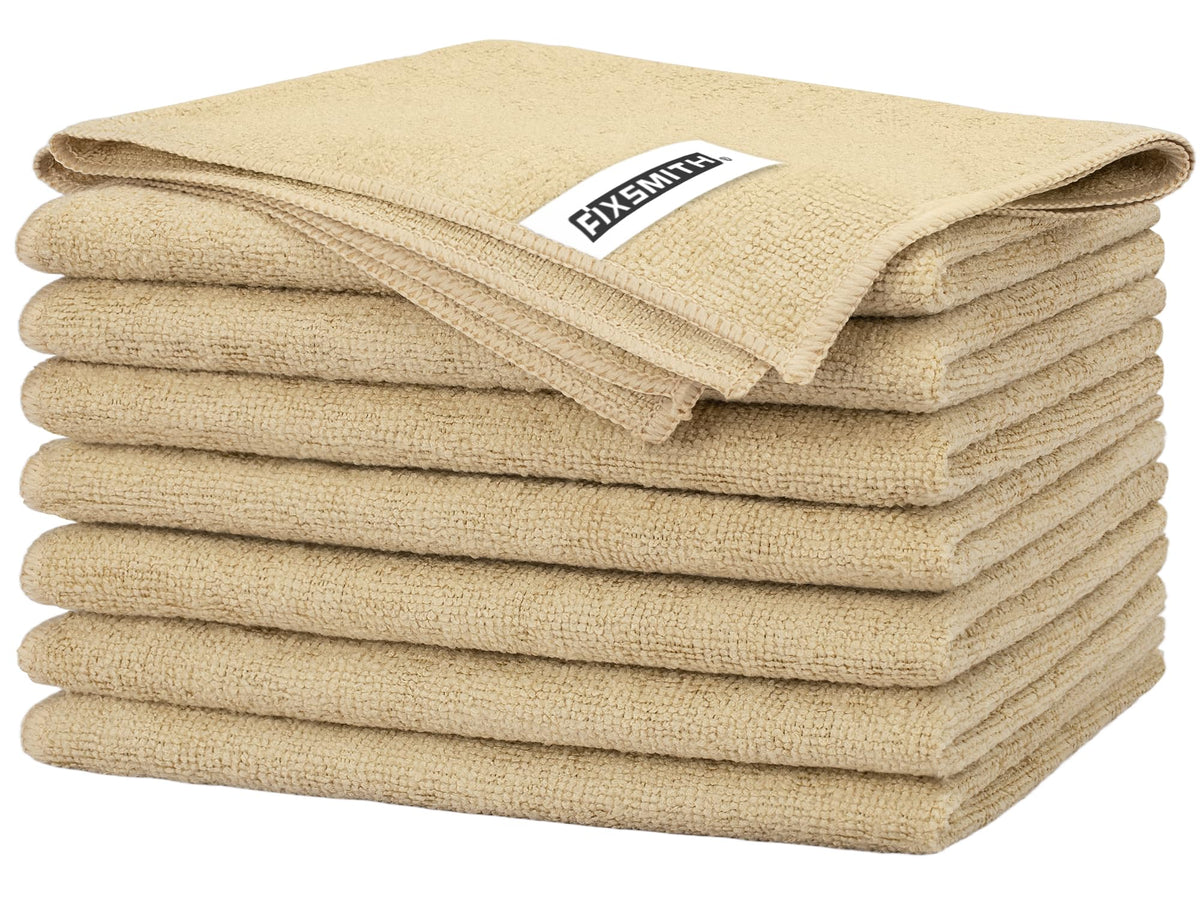 FIXSMITH Microfiber Cleaning Cloth - Pack of 8, Size: 12 x 16 in, Multi-Functional Cleaning Towels, Highly Absorbent Cleaning Rags, Lint-Free, Streak-Free Cleaning Cloths for Car Kitchen Home