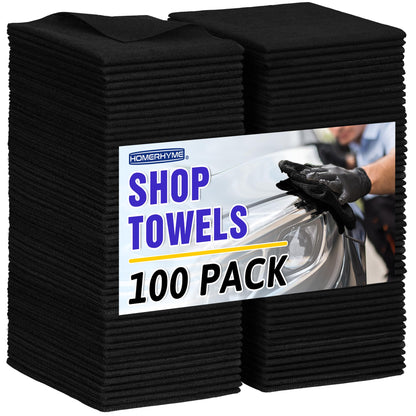 Microfiber Cleaning Cloth, 100 Pack Cleaning Rags Microfiber Towel Bulk Absorbent Lint-Free Wash Cloths, All-Purpose Shop Towels for Cars, Automotive, Garage, Home & Kitchen 11.5"*11.5"