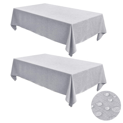 Fitable 2 Pack Linen Textured Rectangle Tablecloths, 52 x 70 Inch, Nature