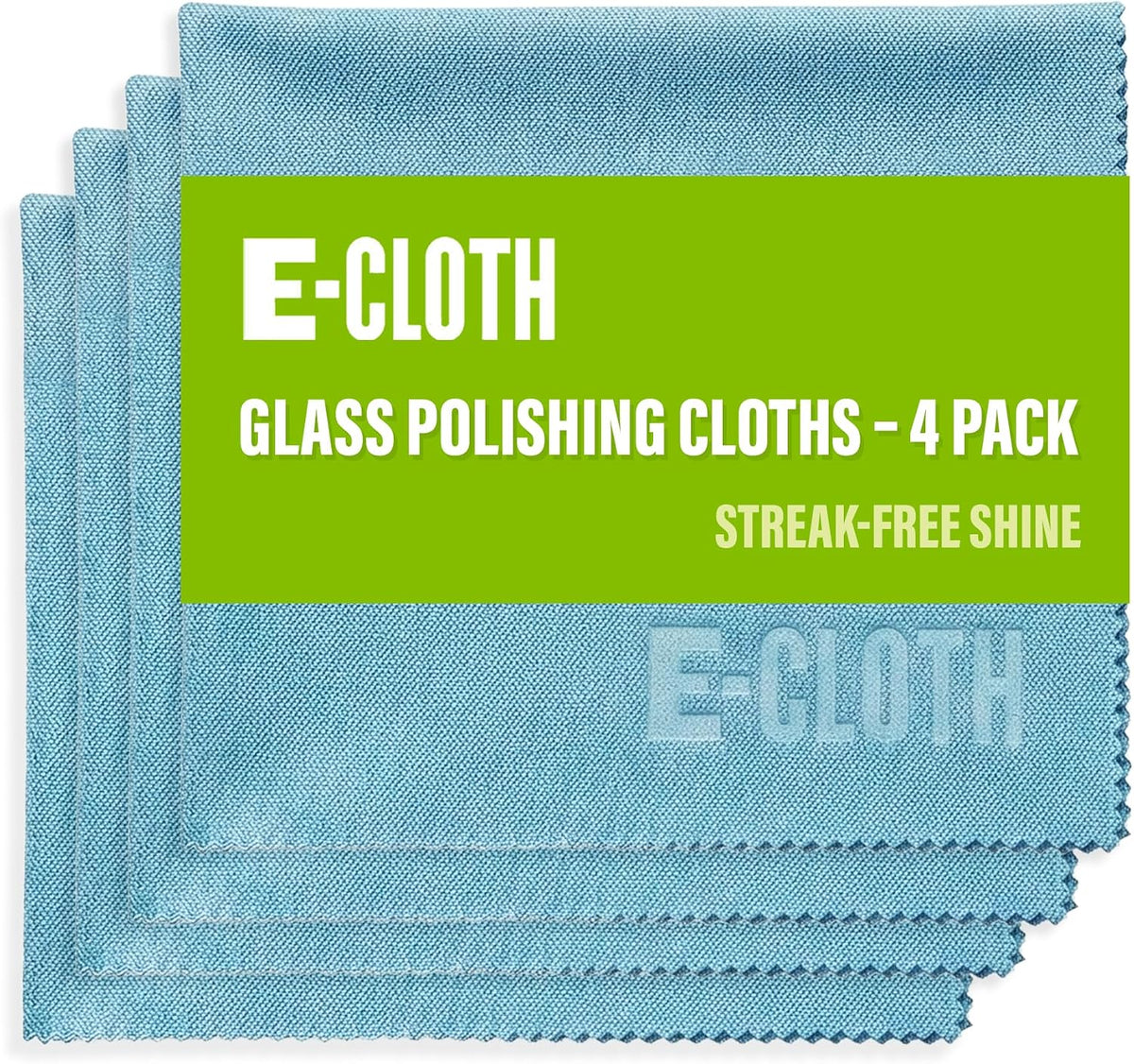 E-Cloth Glass & Polishing Cloth - Reusable & Durable Glass Cleaner - 4 Pack