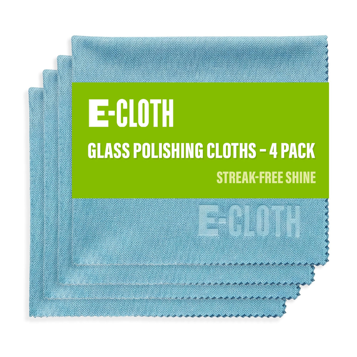 E-Cloth Glass & Polishing Cloth - Reusable & Durable Glass Cleaner - 4 Pack