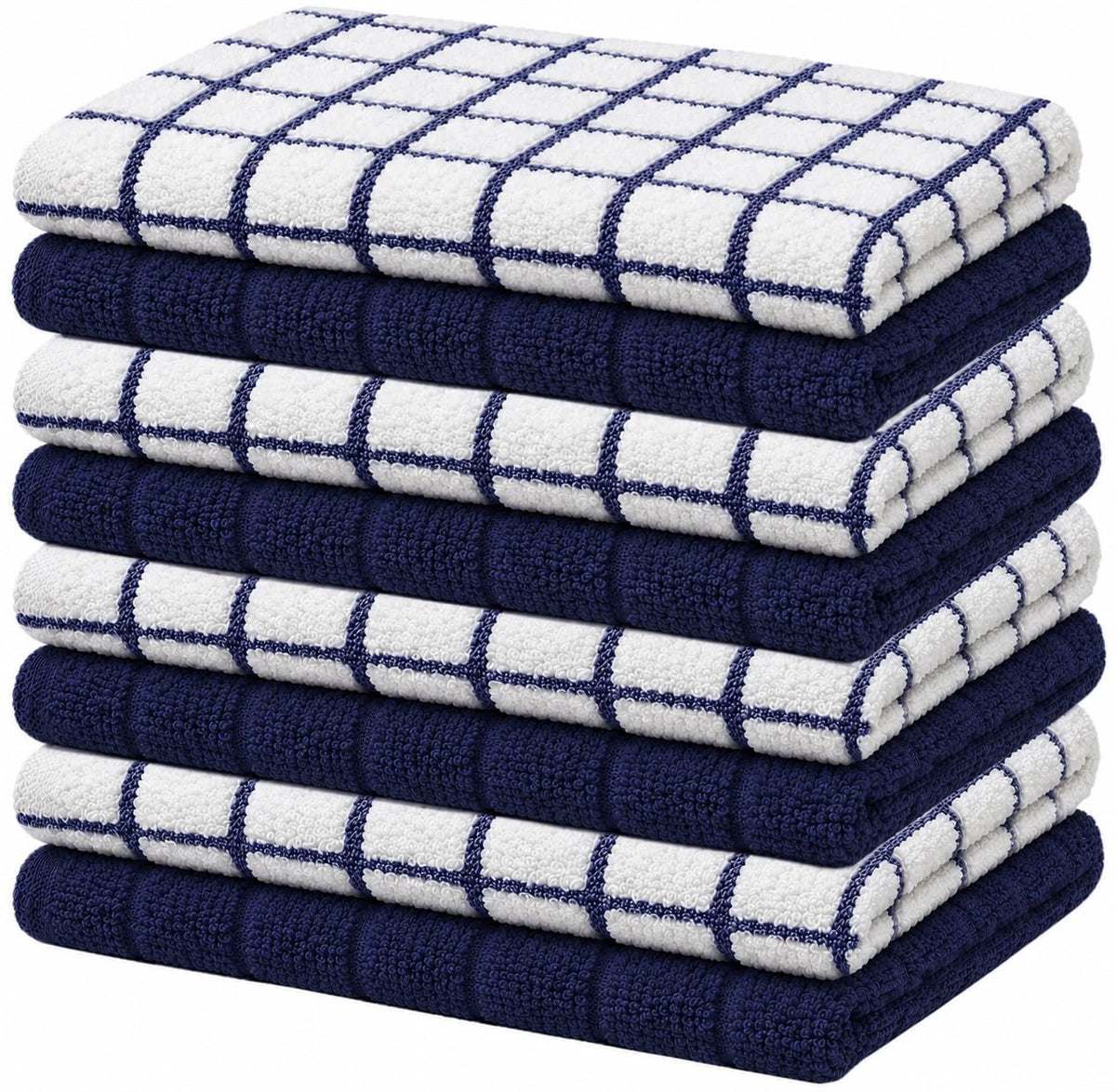 Bumble Dish Cloths (8-Pack), 100% Cotton Kitchen Towels, 12"x12" - Gray