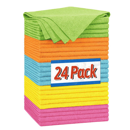 FIXSMITH Microfiber Cleaning Cloth, 100 Pack Shop Towels, Micro Fiber Cloth for Cleaning Car, All-Purpose Absorbent Cleaning Rags for Housekeeping, Dust Cloth for Office, Car Wash Towels, 12inx12in