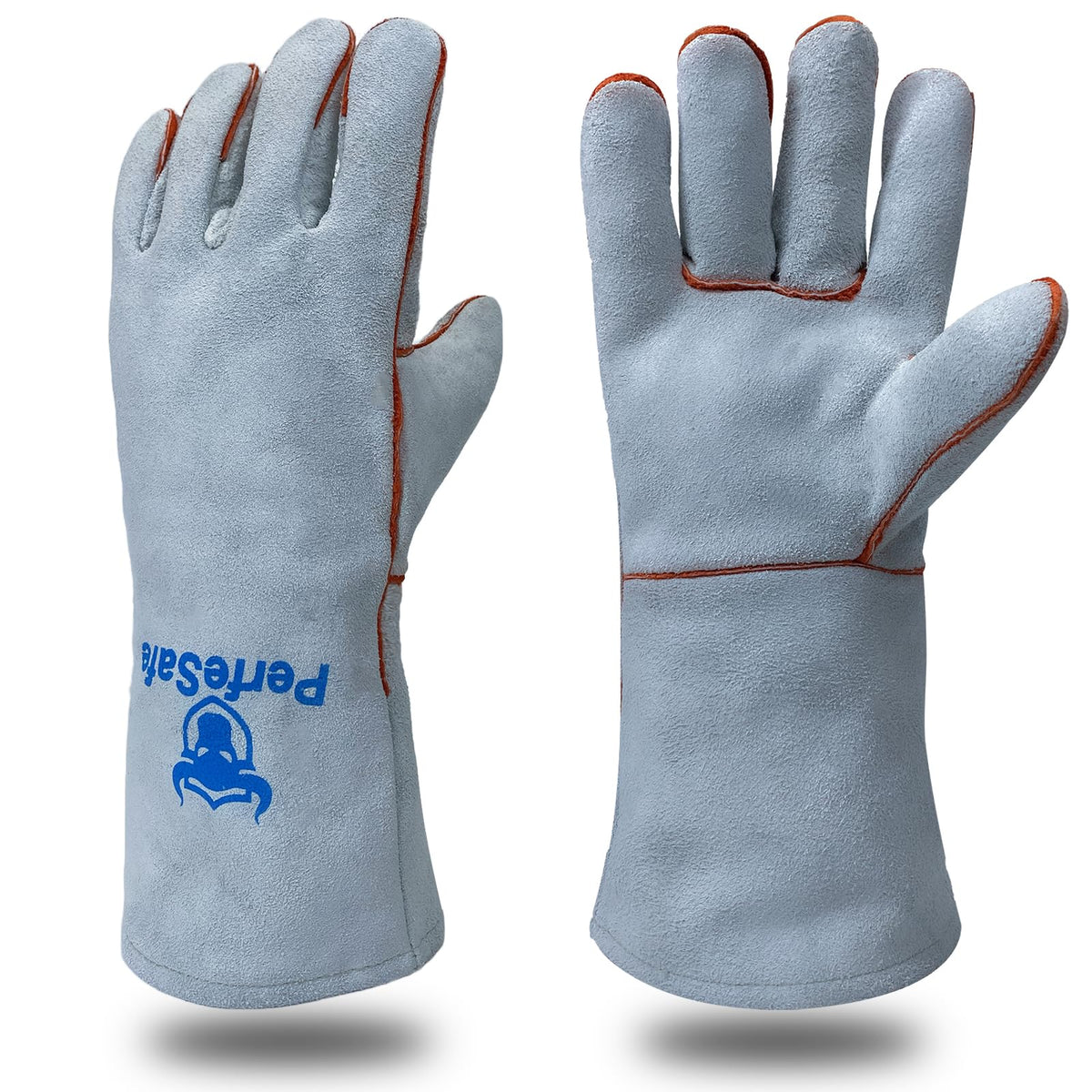 Welding Gloves for Women Heat Fire Resistant Leather 14" L Red