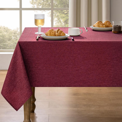 Decorelia Linen Textured Fall Tablecloth Rectangular Burnt Orange, 52"x70"