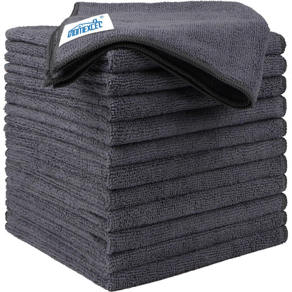 HOMEXCEL Black Microfiber Cleaning Cloth 12 Pack, 12.5 x 12.5 inch Microfiber Towels for Cars, Ultra Absorbent Car Washing Cloth, Lint Free Streak Free Cleaning Rags for Car, Kitchen, and Window