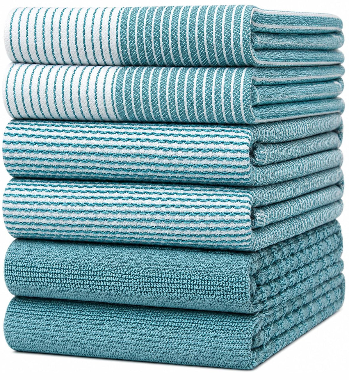 Premium Kitchen Towels 6 Pack 100% Cotton, 20"x28" Dish Towels - Grey