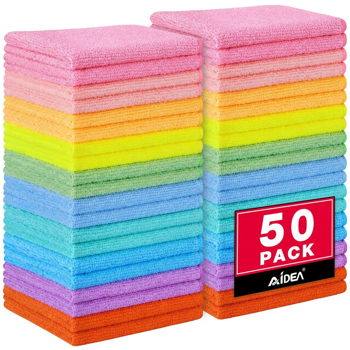 AIDEA Microfiber Cleaning Cloth-20PK, Microfiber Towels, Rags,11.5"×11.5"