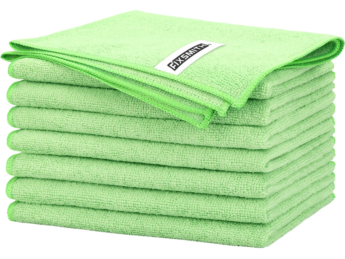FIXSMITH Microfiber Cleaning Cloth - Pack of 8, Size: 12 x 16 in, Multi-Functional Cleaning Towels, Highly Absorbent Cleaning Rags, Lint-Free, Streak-Free Cleaning Cloths for Car Kitchen Home
