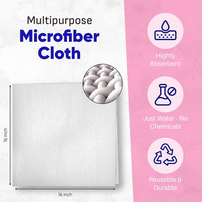 Zezo-Fiber Microfiber Cleaning Cloth - Highly Absorbent Premium Towels for Cars, Kitchen, Glass, and Automotive Surfaces Soft Lint-Free Reusable Multipurpose Cleaning Rags,11 Pack