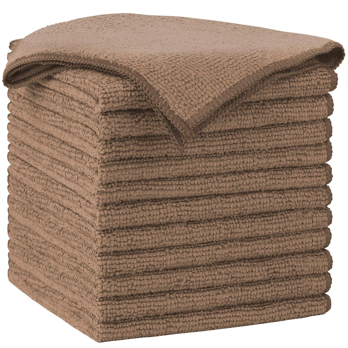 AIDEA Brown Microfiber Cleaning Cloth-12PK, Cleaning Rags 12"x12" Absorbent