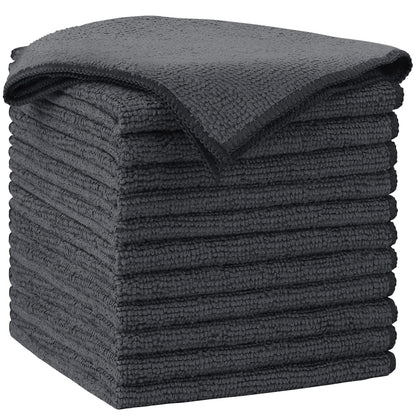 AIDEA Brown Microfiber Cleaning Cloth-12PK, Cleaning Rags 12"x12" Absorbent