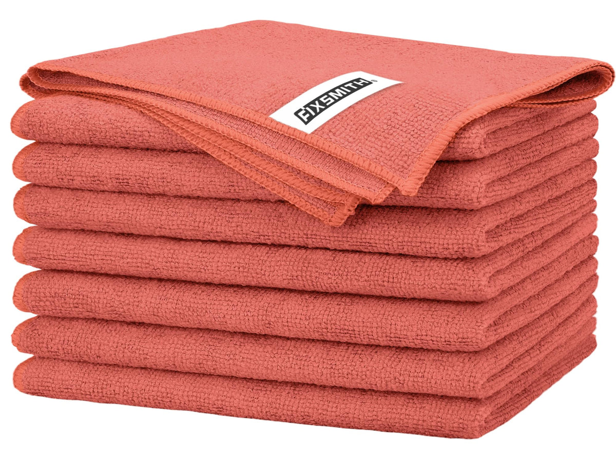FIXSMITH Microfiber Cleaning Cloth - Pack of 8, Size: 12 x 16 in, Multi-Functional Cleaning Towels, Highly Absorbent Cleaning Rags, Lint-Free, Streak-Free Cleaning Cloths for Car Kitchen Home