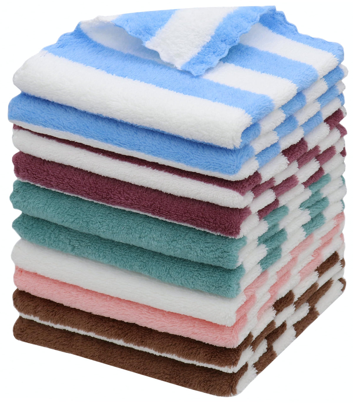 Microfiber Cleaning Cloth, 10 Pack Microfiber Rags,12”x12”,Mix Color