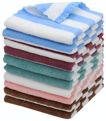 Microfiber Cleaning Cloth, 10 Pack Microfiber Rags,12”x12”,Mix Color